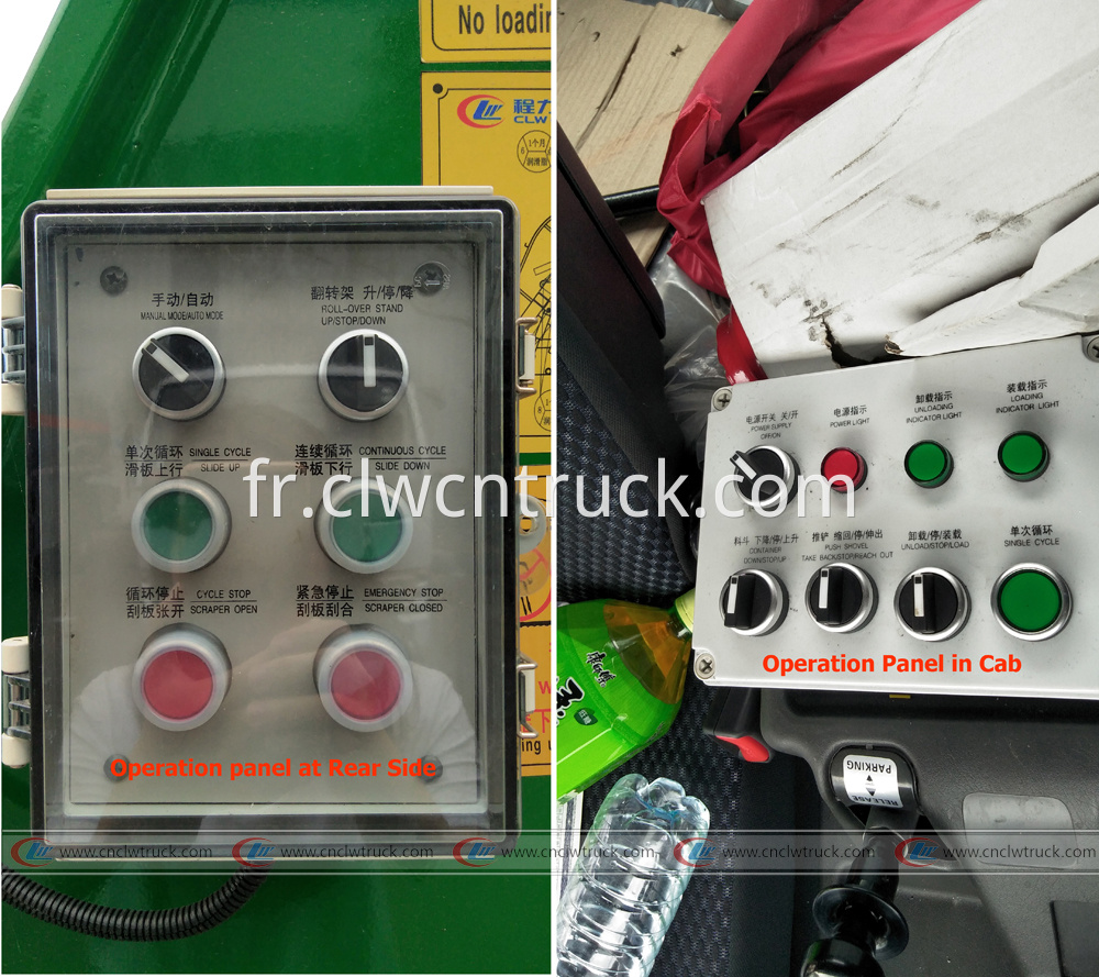 isuzu garbage truck operation panel